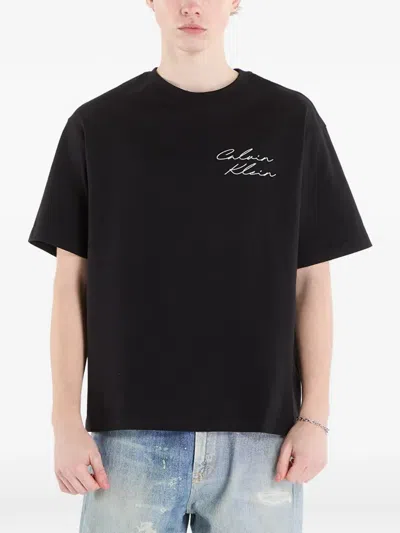 Calvin Klein Logo-print T-shirt In Black