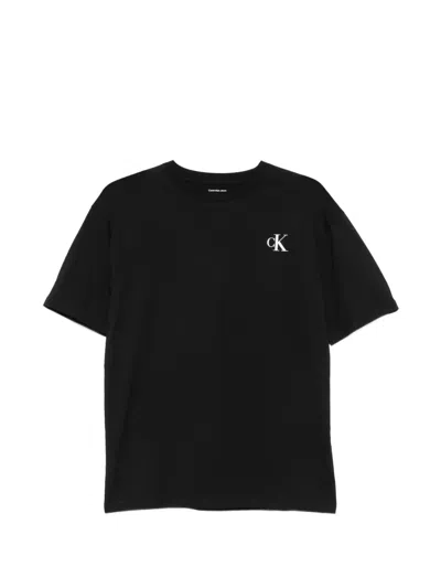 Calvin Klein Kids' Logo-print T-shirt In Black