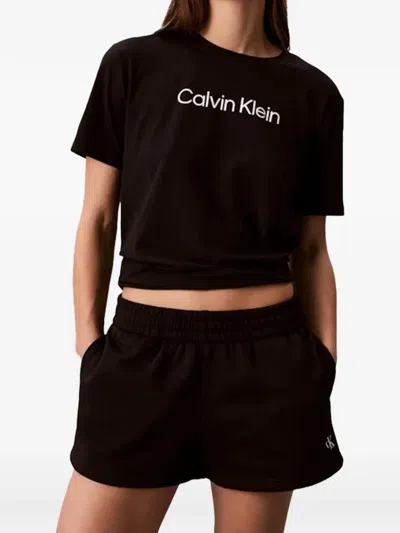 Calvin Klein Logo-print T-shirt In Black