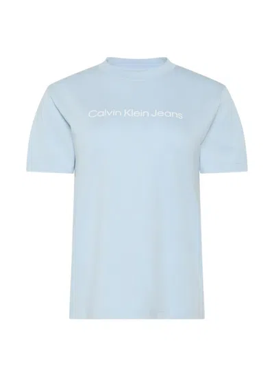 Calvin Klein Logo-print T-shirt In Blue