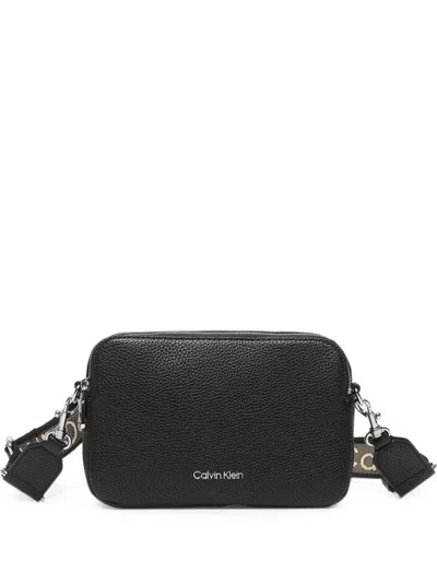 Calvin Klein Logo-strap Messenger Bag In Black