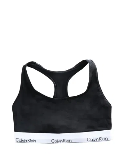 Calvin Klein Cotton-blend Icon Unlined Bralette In Black