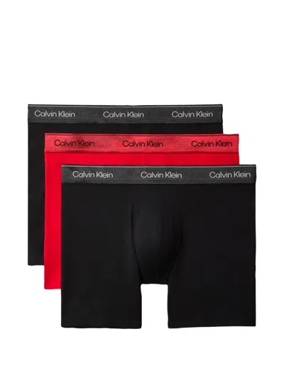 Calvin Klein Logo-waistband Boxer Briefs (3 Pack) In Black
