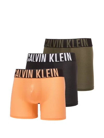 Calvin Klein Logo-waistband Boxer Briefs (set Of Three) In Multi