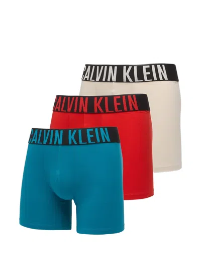Calvin Klein Logo-waistband Boxers (set Of Three) In Multi