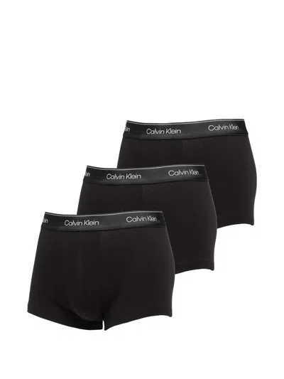 Calvin Klein Logo-waistband Boxers (set Of Three) In Brown