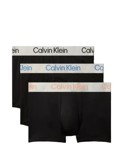 Calvin Klein Logo-waistband Boxers (set Of Three) In Black
