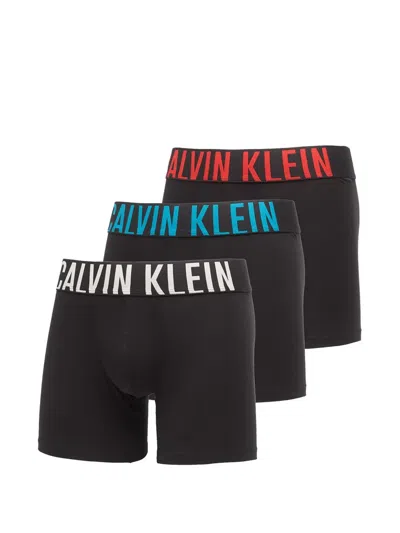Calvin Klein Logo-waistband Briefs (pack Of Three) In Black