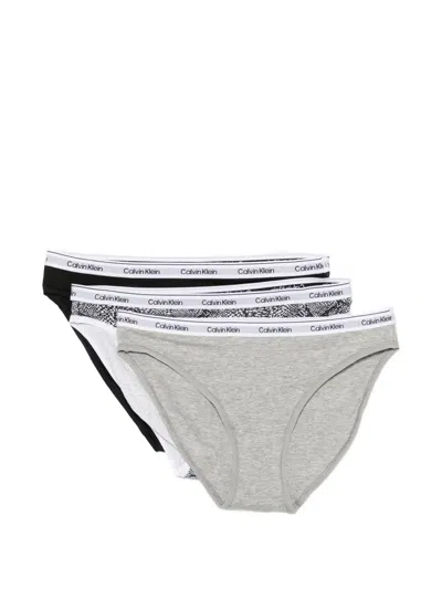 Calvin Klein Logo-waistband Briefs (pack Of Three) In Animal Print