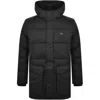 Calvin Klein Long Hooded Puffer Jacket Black In Black
