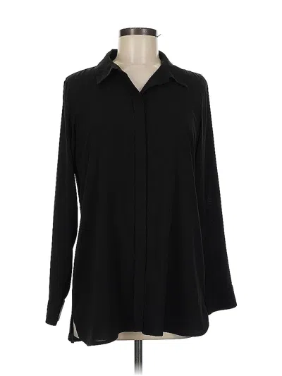 Pre-owned Calvin Klein Long Sleeve Blouse In Black