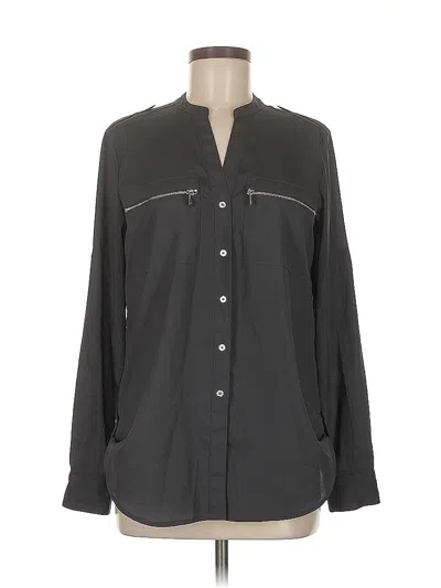 Pre-owned Calvin Klein Long Sleeve Blouse In Black