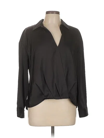 Pre-owned Calvin Klein Long Sleeve Blouse In Black