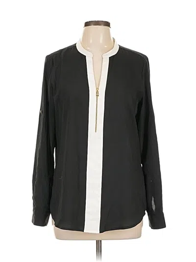 Pre-owned Calvin Klein Long Sleeve Blouse In Black