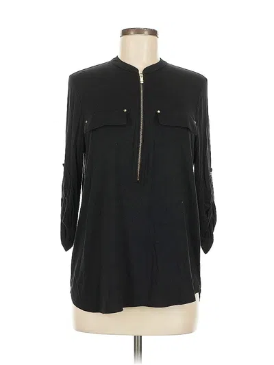 Pre-owned Calvin Klein Long Sleeve Blouse In Black