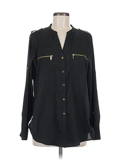 Pre-owned Calvin Klein Long Sleeve Blouse In Black