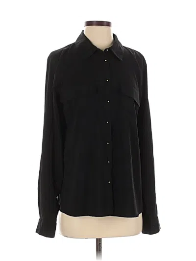 Pre-owned Calvin Klein Long Sleeve Blouse In Black