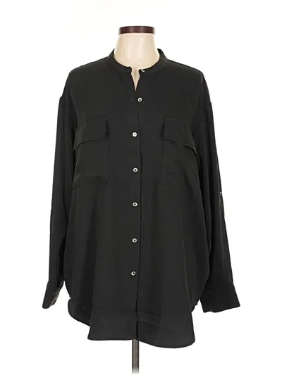 Pre-owned Calvin Klein Long Sleeve Blouse In Black