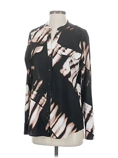 Pre-owned Calvin Klein Long Sleeve Blouse In Black