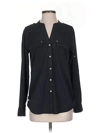 Pre-owned Calvin Klein Long Sleeve Blouse In Black