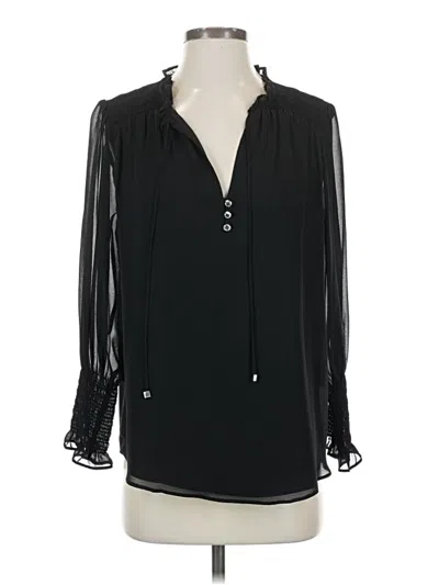 Pre-owned Calvin Klein Long Sleeve Blouse In Black