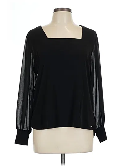 Pre-owned Calvin Klein Long Sleeve Blouse In Black