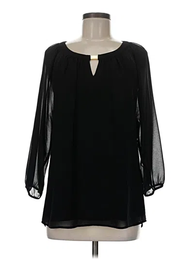 Pre-owned Calvin Klein Long Sleeve Blouse In Black