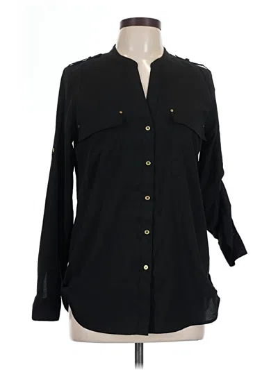 Pre-owned Calvin Klein Long Sleeve Blouse In Black