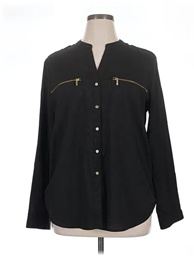 Pre-owned Calvin Klein Long Sleeve Blouse In Black