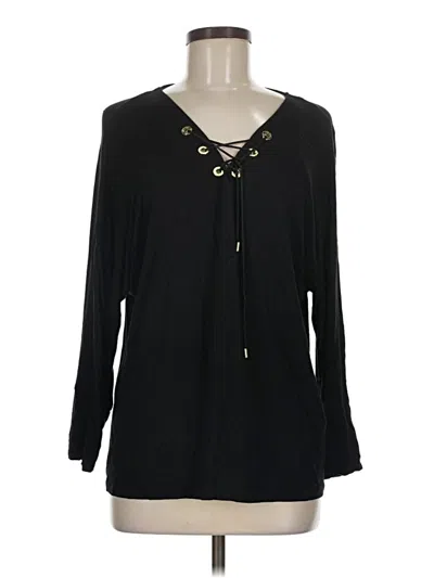 Pre-owned Calvin Klein Long Sleeve Blouse In Black