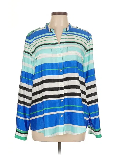 Pre-owned Calvin Klein Long Sleeve Blouse In Blue