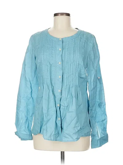 Pre-owned Calvin Klein Long Sleeve Blouse In Blue