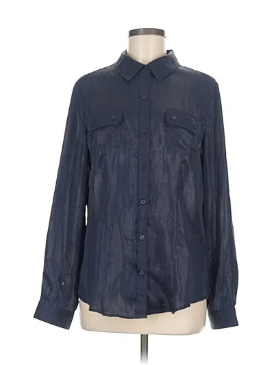 Pre-owned Calvin Klein Long Sleeve Blouse In Blue