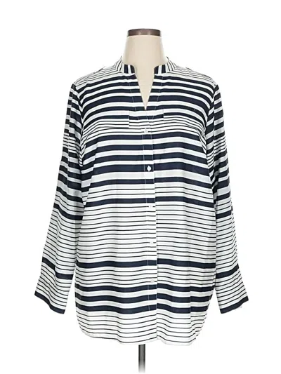 Pre-owned Calvin Klein Long Sleeve Blouse In Blue