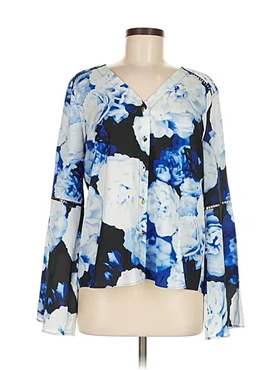 Pre-owned Calvin Klein Long Sleeve Blouse In Blue