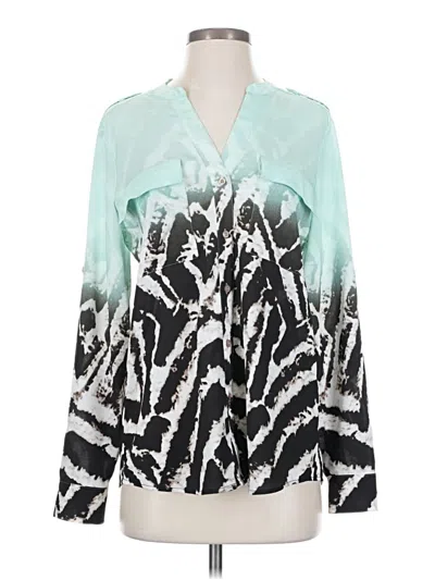 Pre-owned Calvin Klein Long Sleeve Blouse In Blue