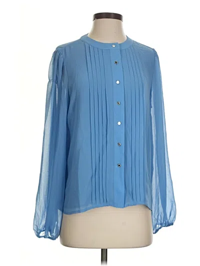 Pre-owned Calvin Klein Long Sleeve Blouse In Blue