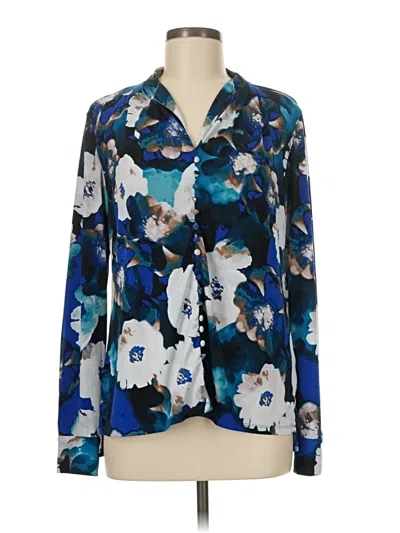 Pre-owned Calvin Klein Long Sleeve Blouse In Blue