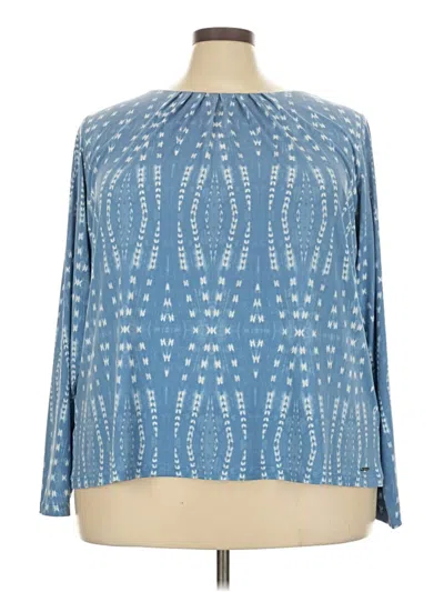 Pre-owned Calvin Klein Long Sleeve Blouse In Blue