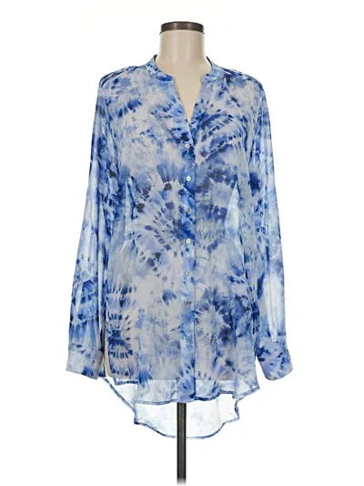 Pre-owned Calvin Klein Long Sleeve Blouse In Blue