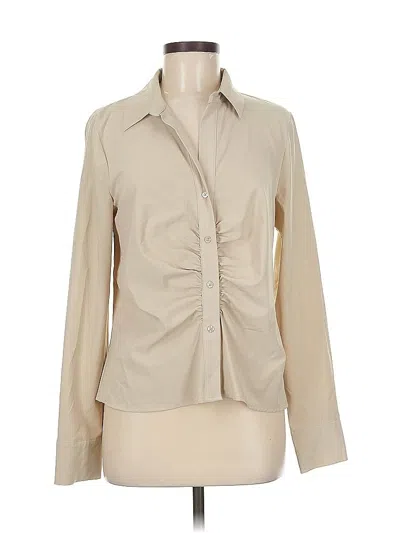 Pre-owned Calvin Klein Long Sleeve Blouse In Brown