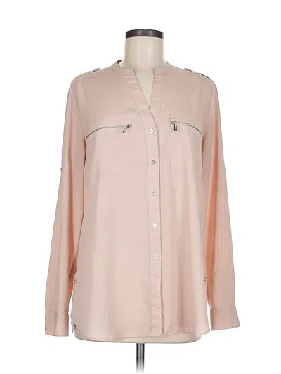 Pre-owned Calvin Klein Long Sleeve Blouse In Brown