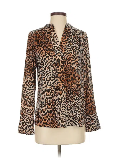 Pre-owned Calvin Klein Long Sleeve Blouse In Brown