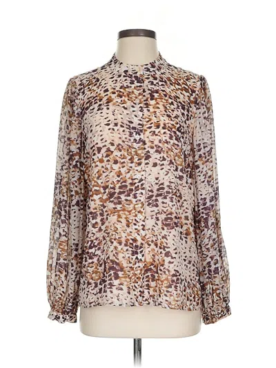 Pre-owned Calvin Klein Long Sleeve Blouse In Brown