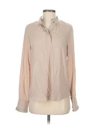 Pre-owned Calvin Klein Long Sleeve Blouse In Brown