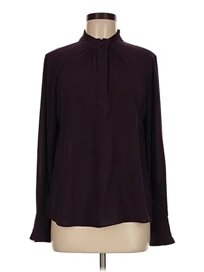 Pre-owned Calvin Klein Long Sleeve Blouse In Burgundy