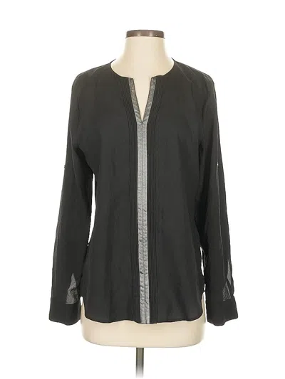 Pre-owned Calvin Klein Long Sleeve Blouse In Gray