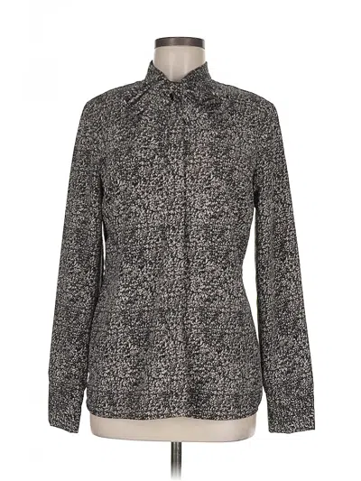 Pre-owned Calvin Klein Long Sleeve Blouse In Gray