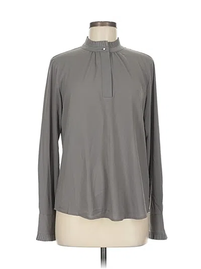 Pre-owned Calvin Klein Long Sleeve Blouse In Gray