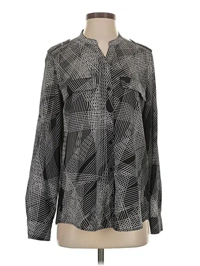 Pre-owned Calvin Klein Long Sleeve Blouse In Gray